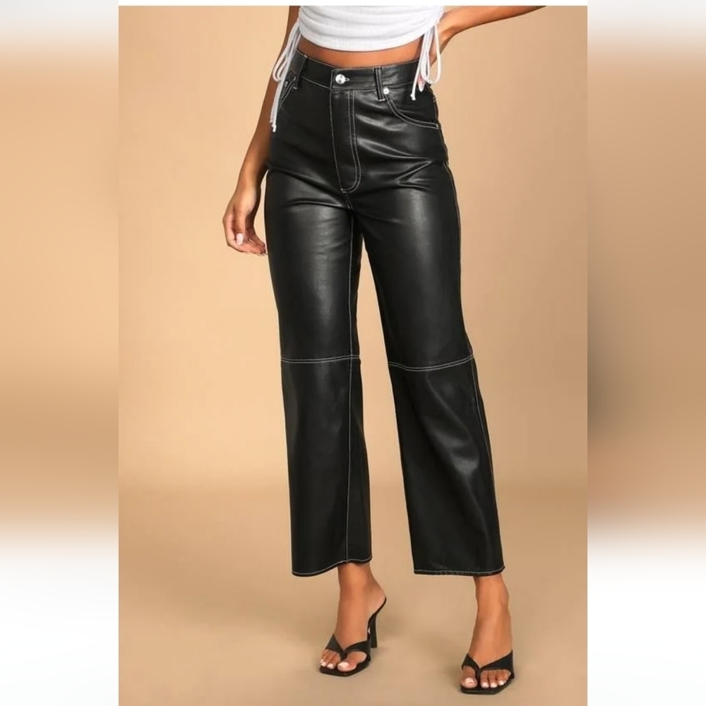 We The Free The It Factor Vegan Leather Pants Size 6 In Black